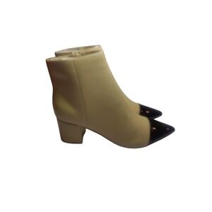 Marc Fisher Jelanie2 Light Natural Block Heel Pointed Toe Ankle Boots 8.5M